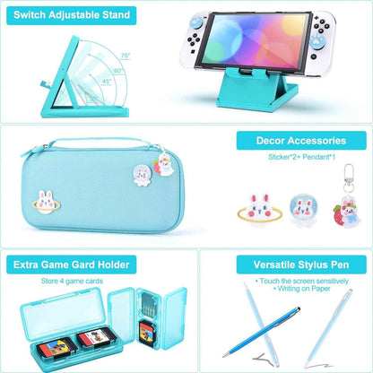 Étui de transport Nintendo Switch OLED 19 en 1 avec de nombreux extras !