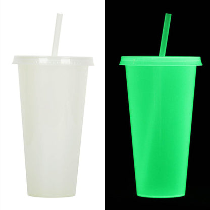 720ml Plastic Sippy Cup Halloween Luminous Straw Cup - www.Shopthatapp.com #