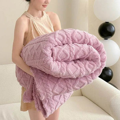 Single-layer Double-sided Tower Velvet Sofa Cover Soft Winter Blanket - www.Shopthatapp.com