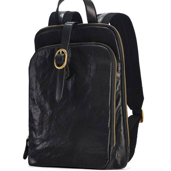 Multi-laminated Retro Genuine Leather Backpack - www.Shopthatapp.com