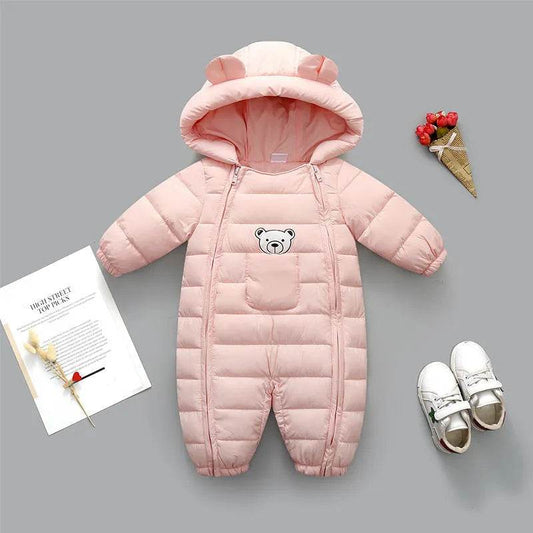 Infant Baby Puffer Hoodie Overall Romper Jumpsuit - www.Shopthatapp.com