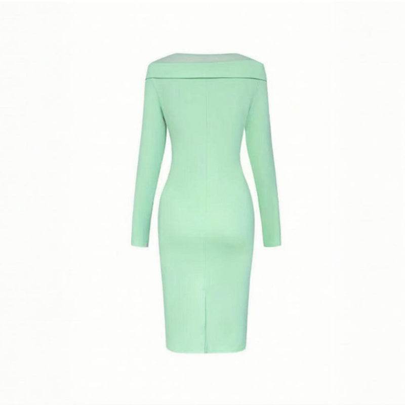 Elegant Long Sleeve Off Shoulder A-line Bodycon Wedding Guest dress - www.Shopthatapp.com