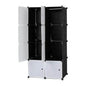 8 Cube Organizer Stackable Plastic Cube Storage Shelves Design Multifunctional Modular Closet Cabinet With Hanging Rod RT - www.Shopthatapp.com