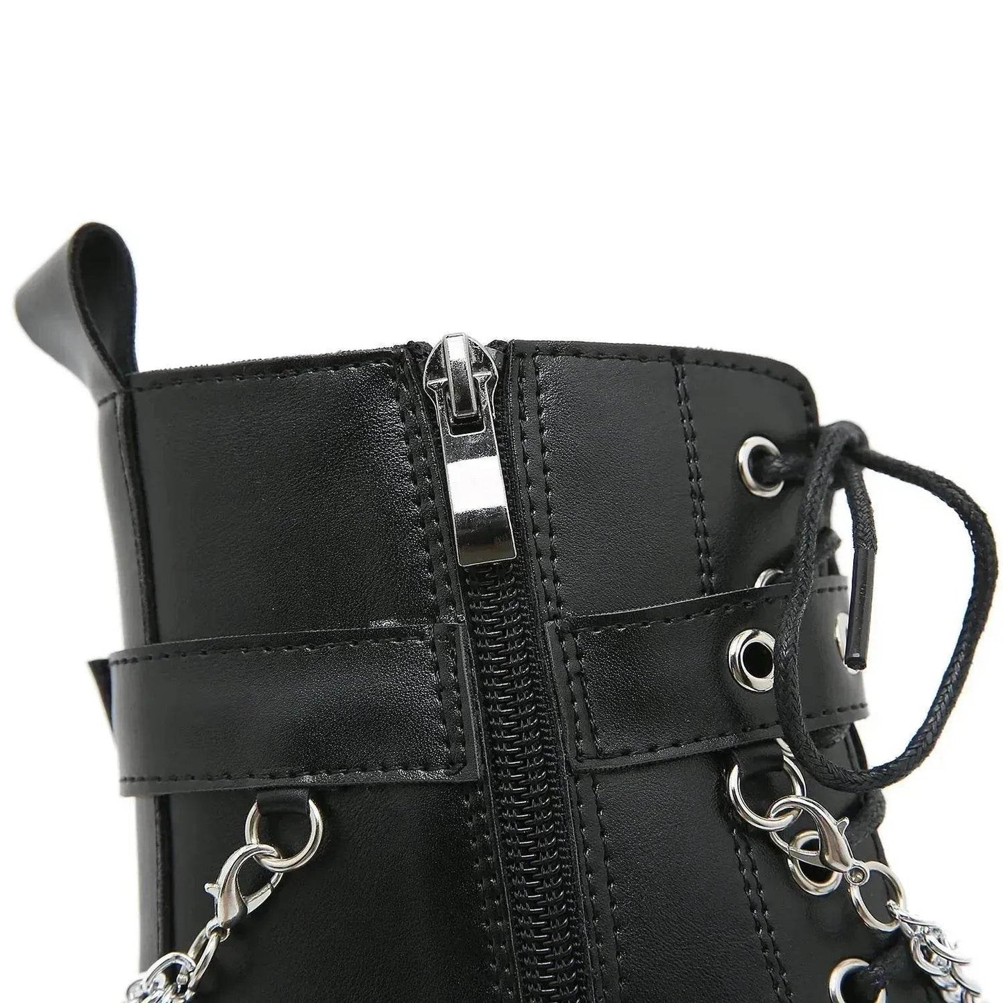 Black Block heeled  Buckled Ankle boot Gothic for women - www.Shopthatapp.com