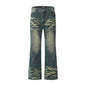 Washing Indentation Denim Bootcut Jeans Pants Men - www.Shopthatapp.com