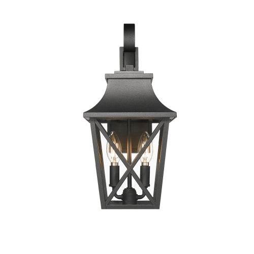 Black Outdoor Wall Light 2 Lights, Large Outdoor Modern Wall Light Fixtures, Industrial Porch Light Wall Mounted With Glass, Waterproof Farmhouse Exterior Light Lighting - www.Shopthatapp.com