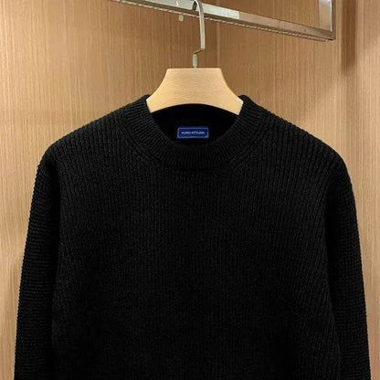 Autumn Fashion Knitted Woolen Thick Round Neck Pullover Sweater for men - www.Shopthatapp.com