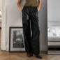 Casual Leather High-waisted Work Formal Trousers Pant women - www.Shopthatapp.com
