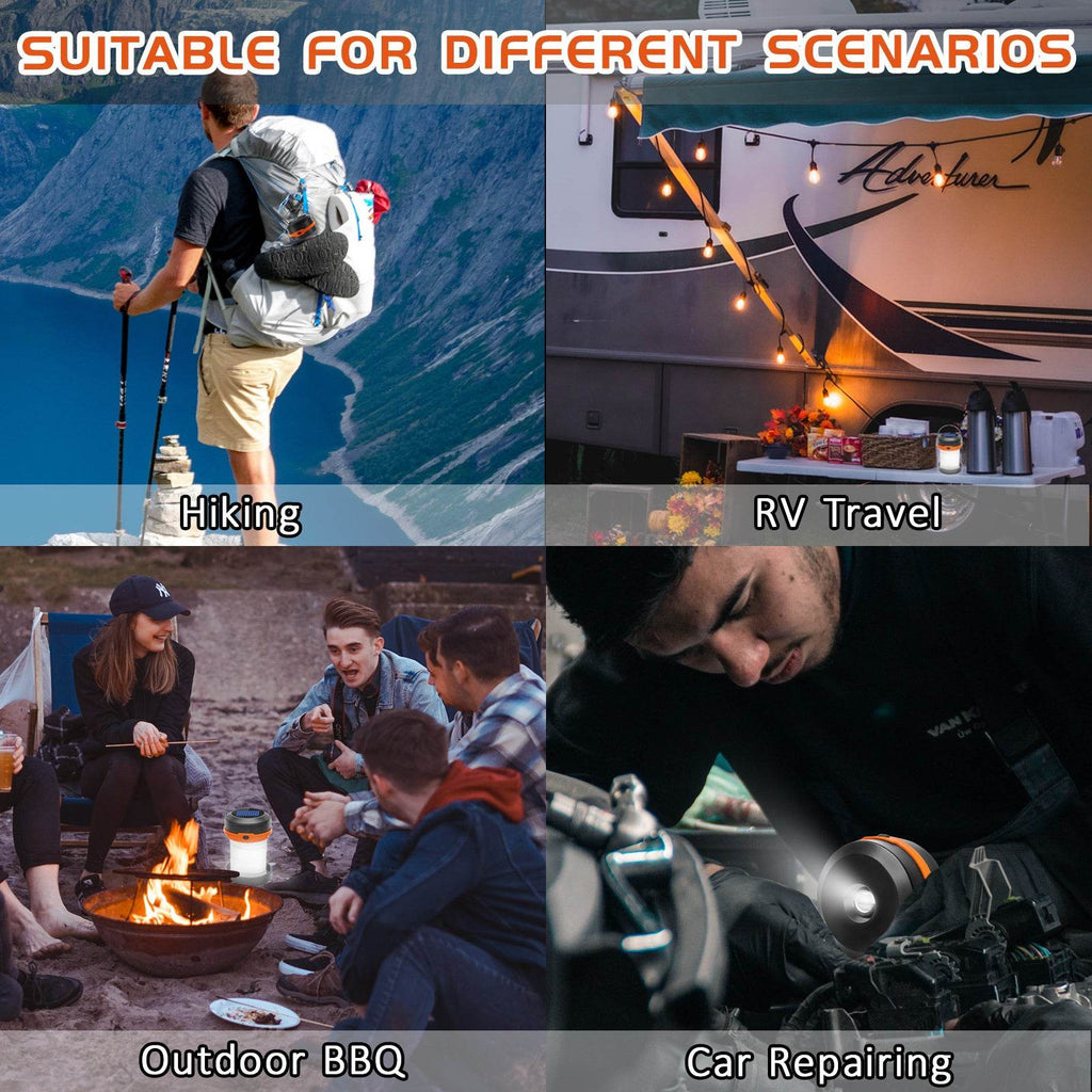 Wanjo Collapsible LED Solar Camping Lights With Free Multifunctional Whistle, Rechargeable Camping Latern, Portable Outdoor Gear For Camping Travel Fishing - www.Shopthatapp.com