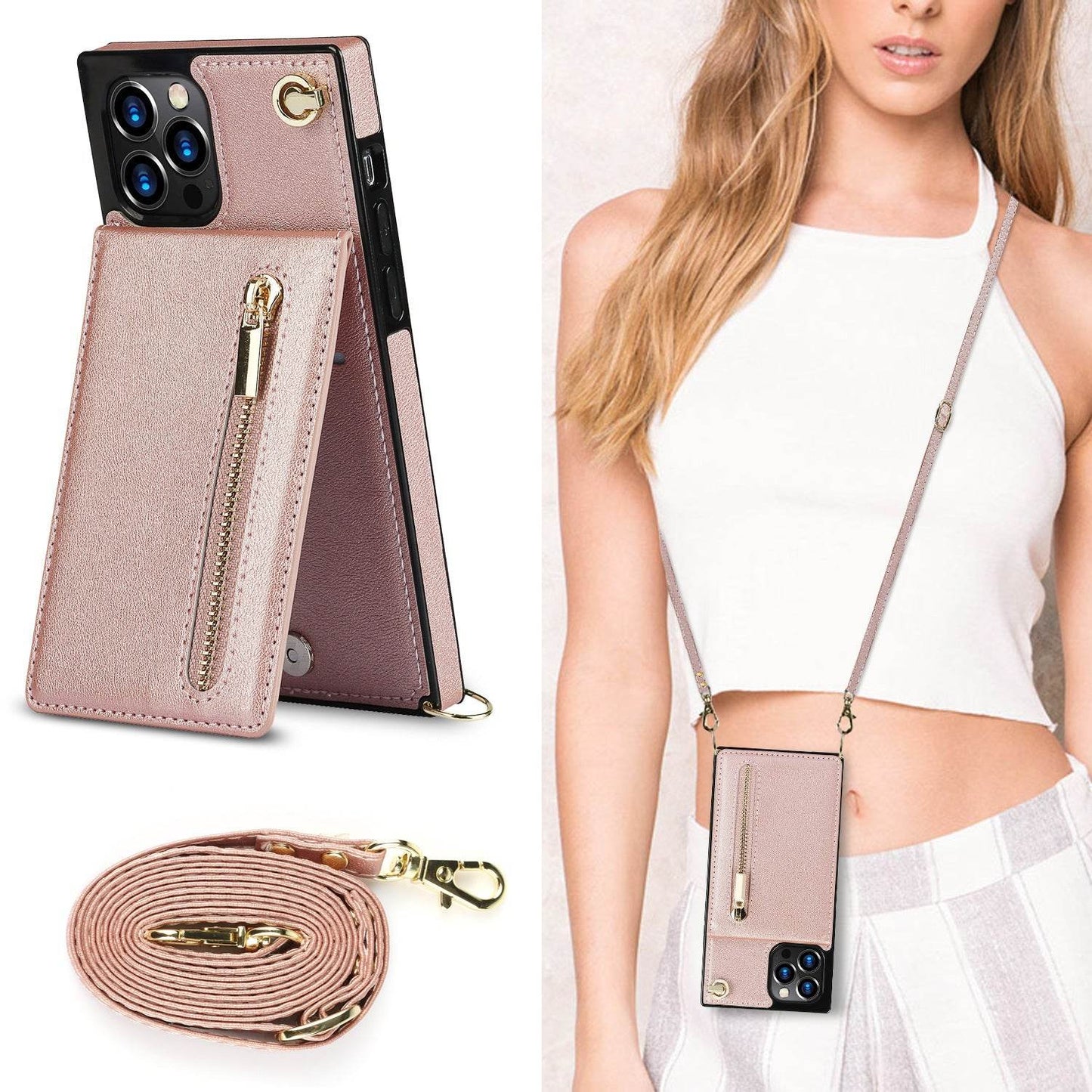 Samsung leather Crossbody Phone Case Card Holder Wallet leather case - www.Shopthatapp.com