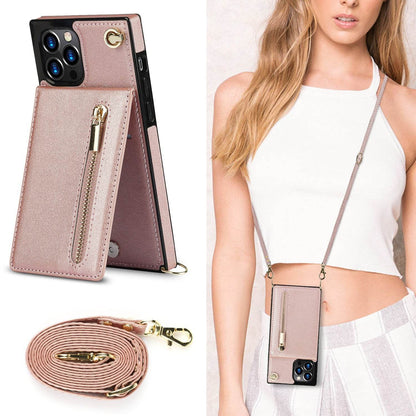 Samsung leather Crossbody Phone Case Card Holder Wallet leather case - www.Shopthatapp.com