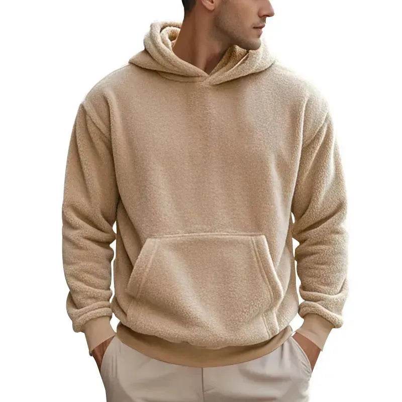 Fall Winter Fleece Plush thick Hoodie Pullover tops for men - www.Shopthatapp.com