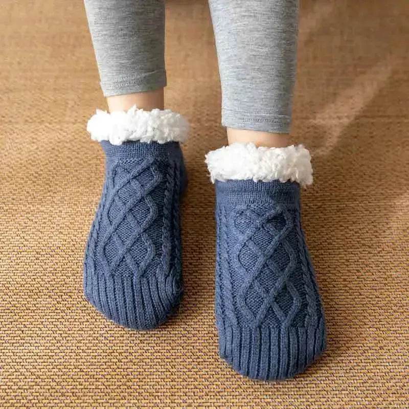 Winter Knitted Plush Floor Socks Home Warm Non-slip Carpet Socks Women - www.Shopthatapp.com