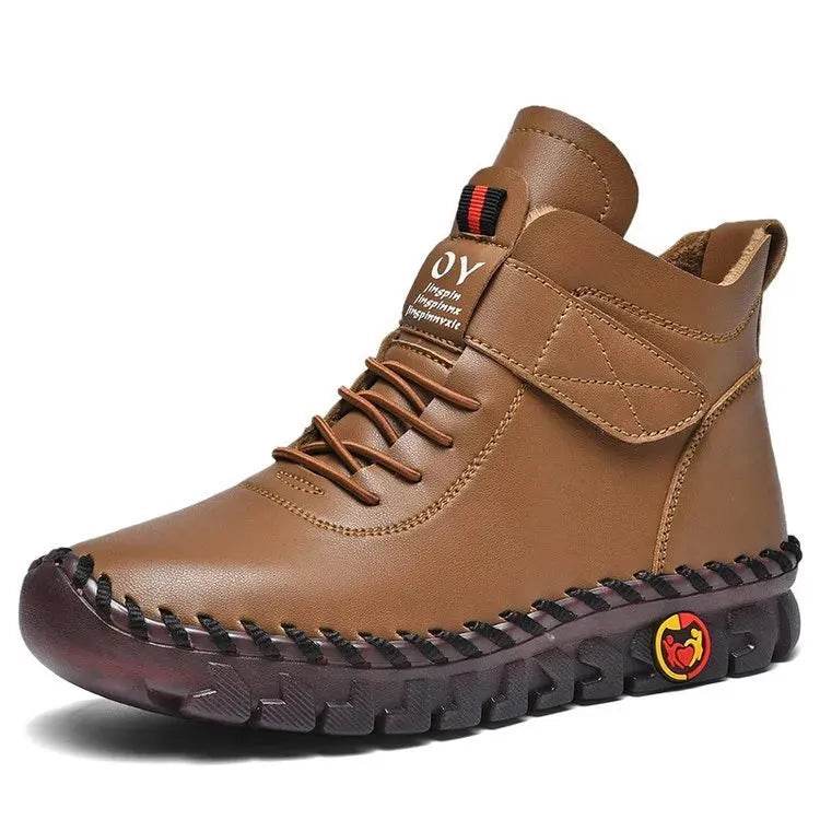 Women Snow Boots Winter Warm Lace Up Plush Ankle Boots With Sewing Thread Design New Waterproof Non-slip Platform Cozy Shoes - www.Shopthatapp.com