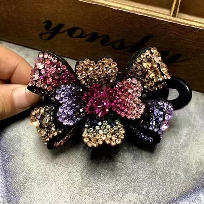 Elegant Rhinestone Barrette Flower Hair Clip - www.Shopthatapp.com