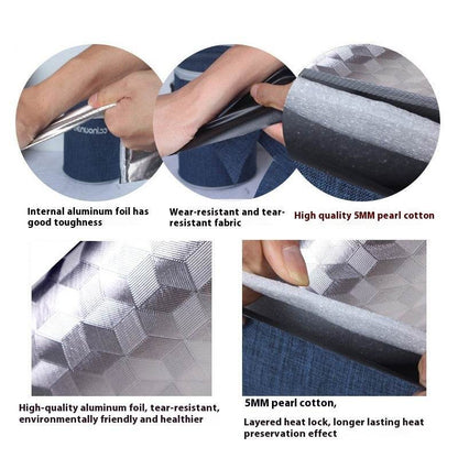 Women Fashion Thermal Insulated Denim Work Lunch Bag - www.Shopthatapp.com