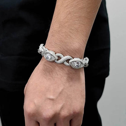 Men's Fashion Hip Hop Zircon Bracelet Cuban Link Chain - www.Shopthatapp.com