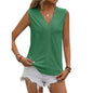 Summer Sleeveless Lace Blouse Tops Women V-neck top - www.Shopthatapp.com