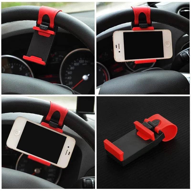 Car Steering Wheel Clip Mount Holder - www.Shopthatapp.com