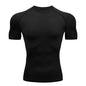Solid color quick-drying bottoming short sleeve fitness t-shirt top - www.Shopthatapp.com