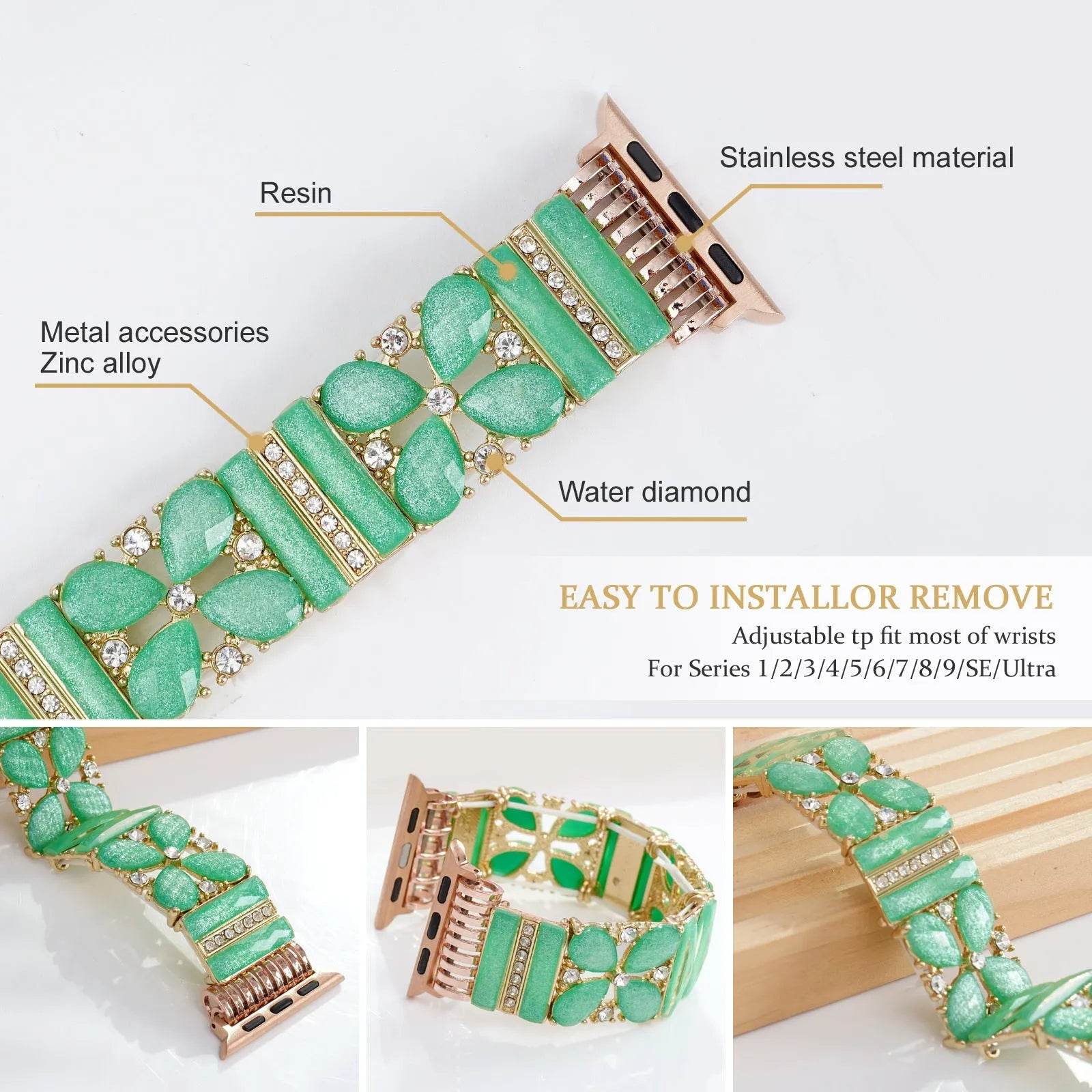 Strap Green Jewelry Watch Band Bracelet women - www.Shopthatapp.com