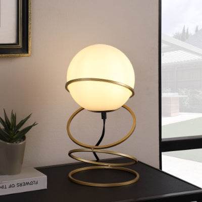 Metal Stand Table Lamp For Living Room - LED Lamp - Gold Spiral 4 Ring - www.Shopthatapp.com