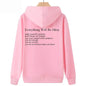 Everything Will Be Okay Loose Casual Men's And Women's Korean Version Loose Round Neck Top - www.Shopthatapp.com