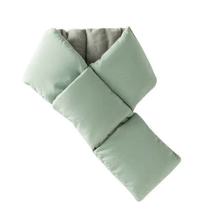 Warm Cross-design Pocket Scarf For Women Winter Outdoor Sports Skiing Cold-proof Down Cotton Plus Velvet Short Scarf - www.Shopthatapp.com