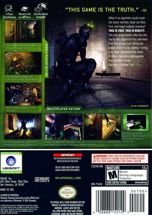 TOM CLANCY'S SPLINTER CELL (usagé) - www.Shopthatapp.com