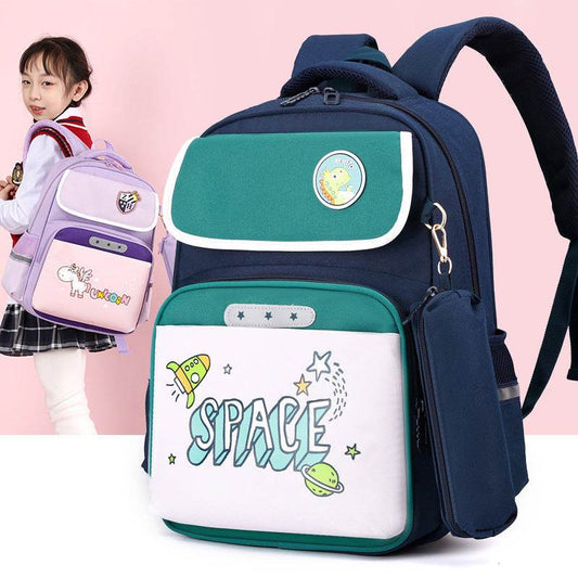 Primary School Large Capacity Spine Supportive Canvas Backpack for school - www.Shopthatapp.com