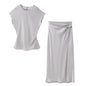 Women's Silk Satin Top Bow Tie Midi Dress - www.Shopthatapp.com