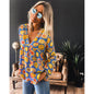 Women Casual Spring Summer New Style Blouse top Printing V-Neck Long-Sleeved - www.Shopthatapp.com