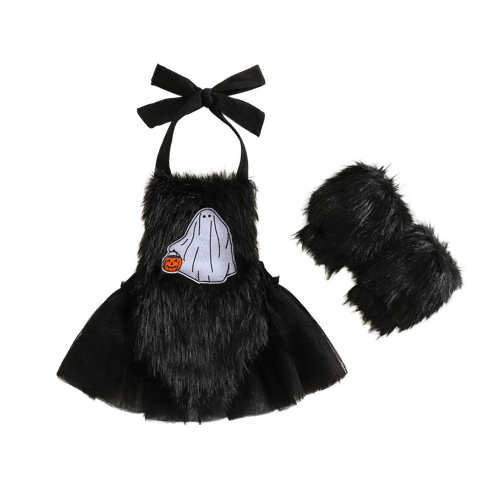 Halloween Children's Clothing Plush Girls' Cute Crawling Suit Two-piece Set - www.Shopthatapp.com