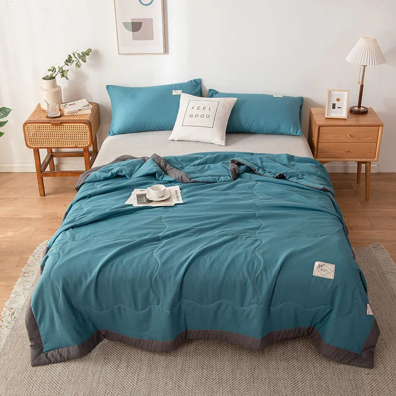 Pure Color Washed Cotton Summer Air Conditioning Duvet - www.Shopthatapp.com
