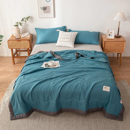 Pure Color Washed Cotton Summer Air Conditioning Duvet - www.Shopthatapp.com