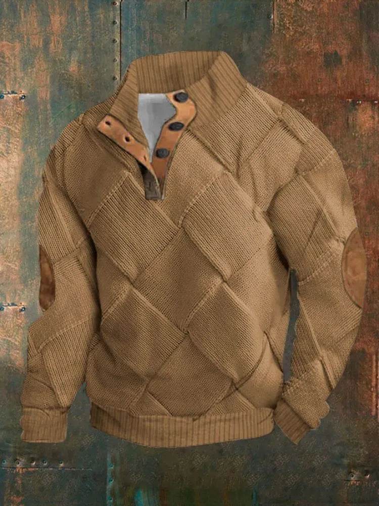 Half Button Up Sweater – Loose Fit Polyester Pullover for All Sizes - www.Shopthatapp.com