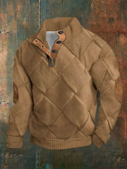 Half Button Up Sweater – Loose Fit Polyester Pullover for All Sizes - www.Shopthatapp.com