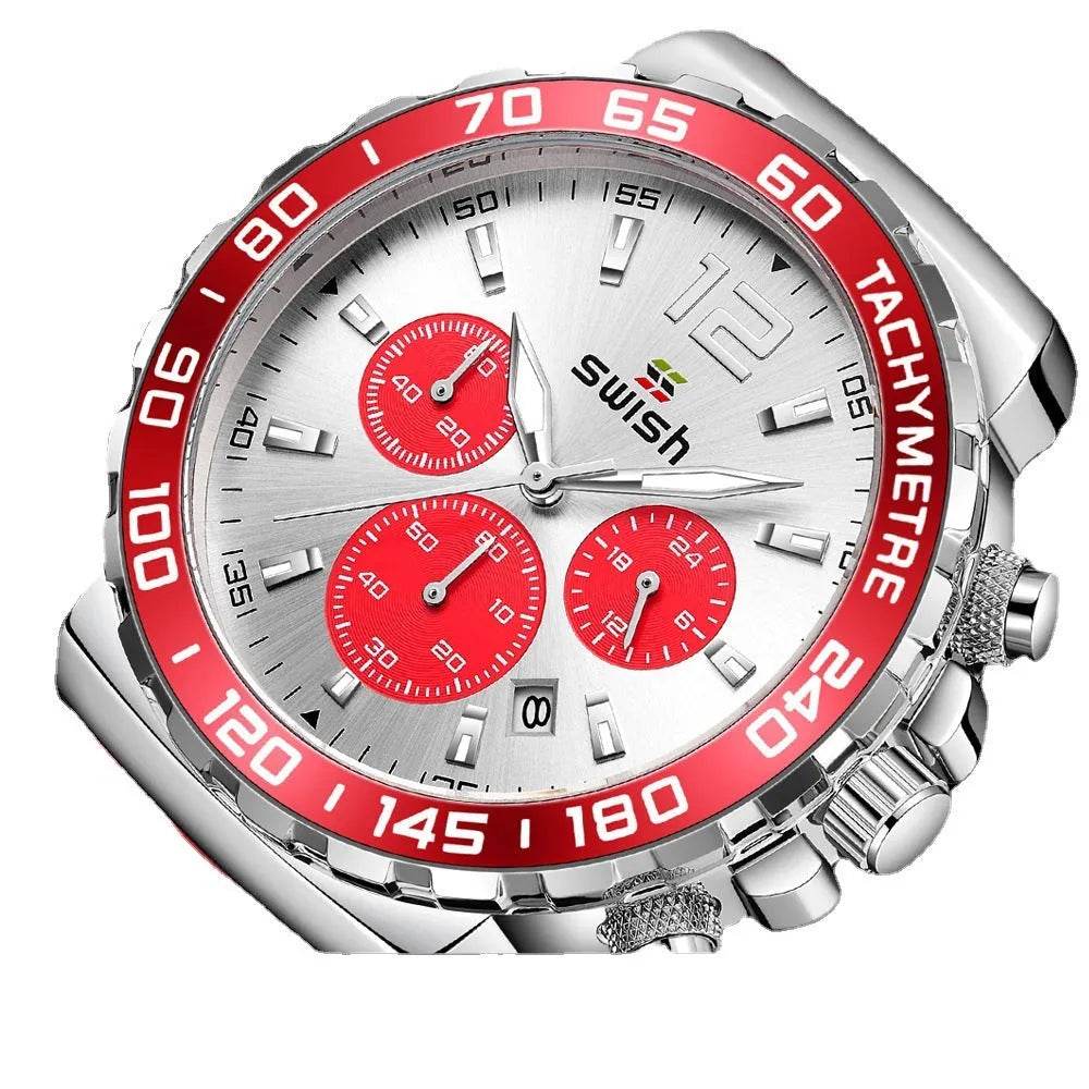 Men's Luminous Sports Breathable Hole Silicone Strap Six-pin Quartz Watch - www.Shopthatapp.com