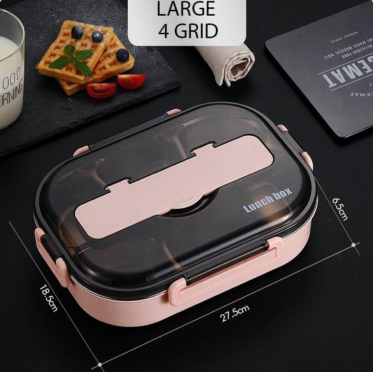 Stainless Steel Insulated Kids Bento Lunch Box with Cutlery - www.Shopthatapp.com