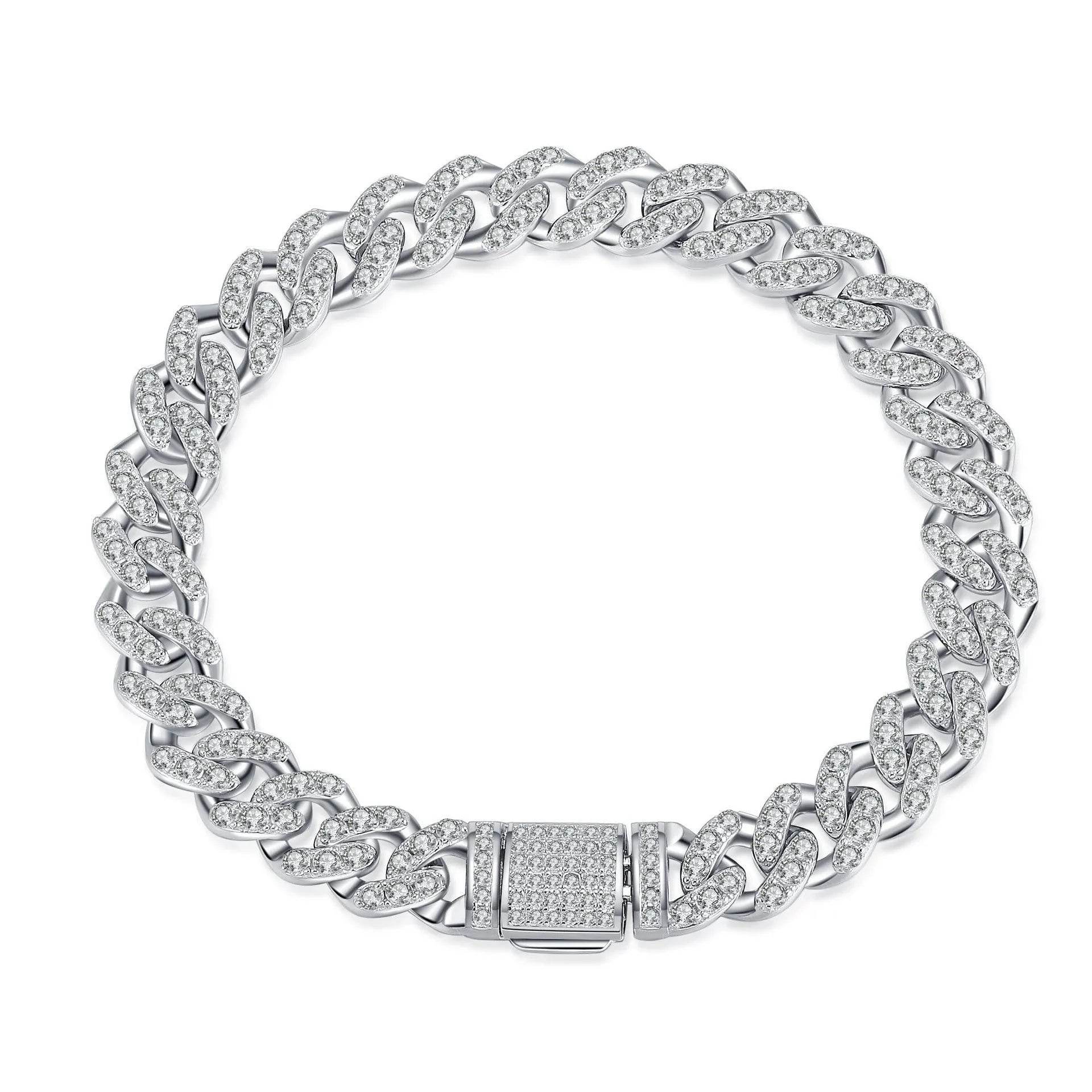Cuban Link Chain Moissanite Bracelet - www.Shopthatapp.com