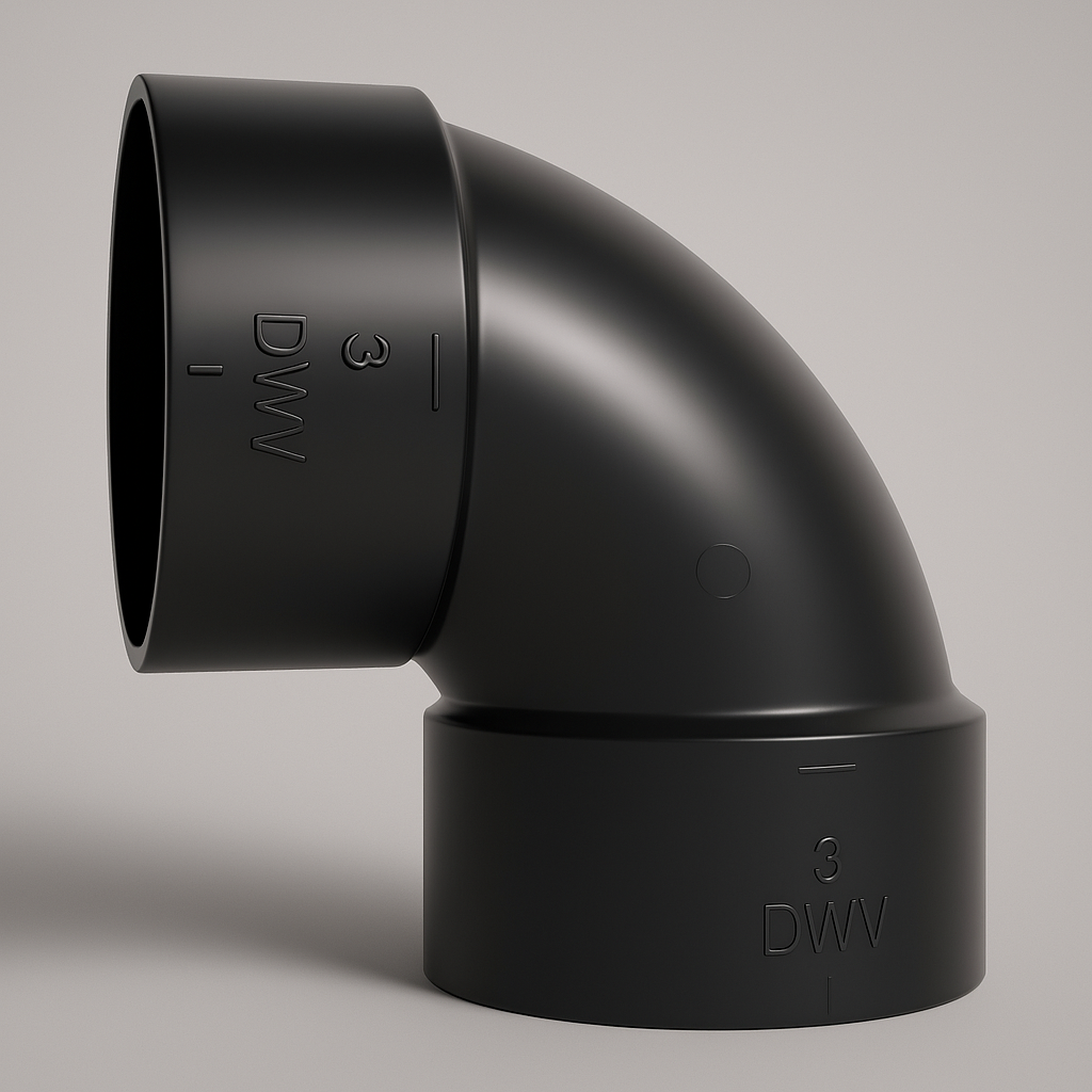 LESSO ABS 90° Elbow Hub x Hub DWV Fitting – Short Turn (1-1/2" - 3") - www.Shopthatapp.com