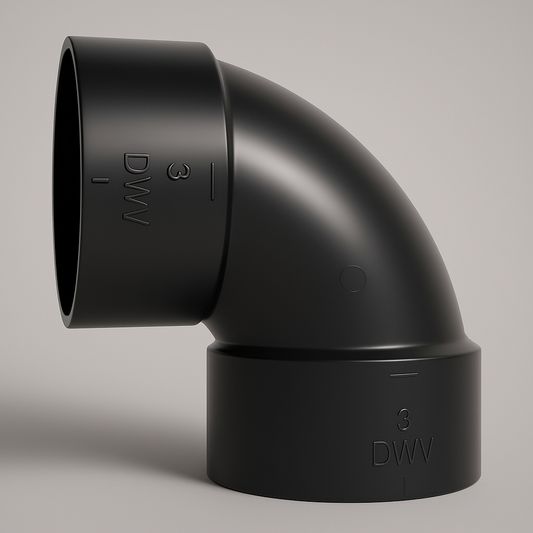 LESSO ABS 90° Elbow Hub x Hub DWV Fitting – Short Turn (1-1/2" - 3") - www.Shopthatapp.com