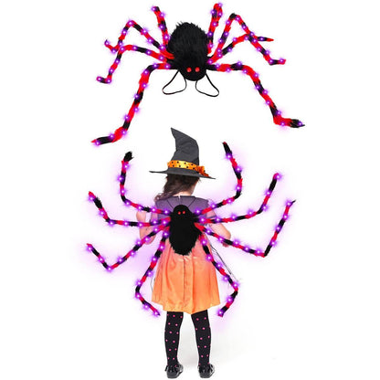 Halloween Spider Backpack Nine LED Modes Plush Sugar Bag - www.Shopthatapp.com