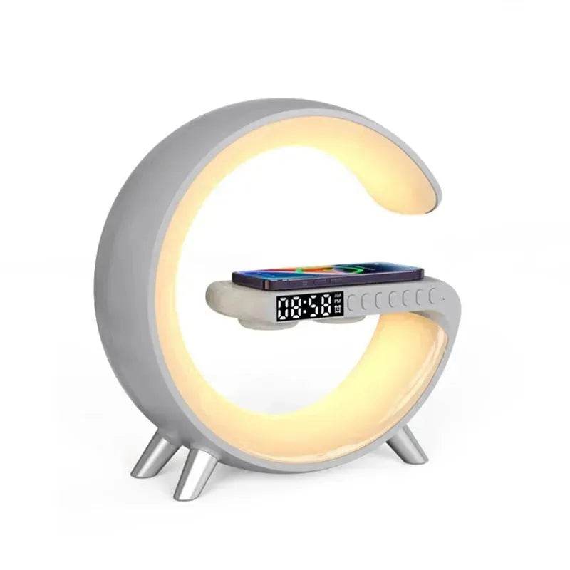 G shaped Wireless Phone Charging Night LED Lamp Bluetooth Speaker - www.Shopthatapp.com