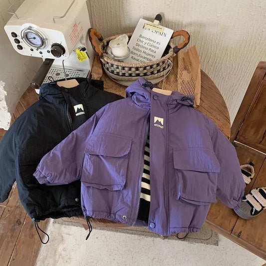 Children Fashion Personality Hoodie Padded Windproof  Winter Coat Jacket Kids - www.Shopthatapp.com