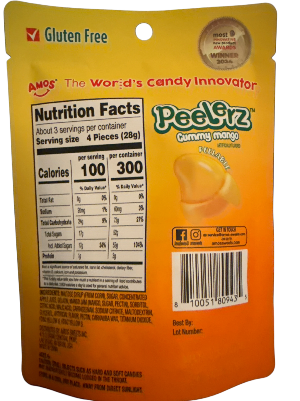 Amos Peelerz Gummy Mango 85G - U.S Edition - www.Shopthatapp.com