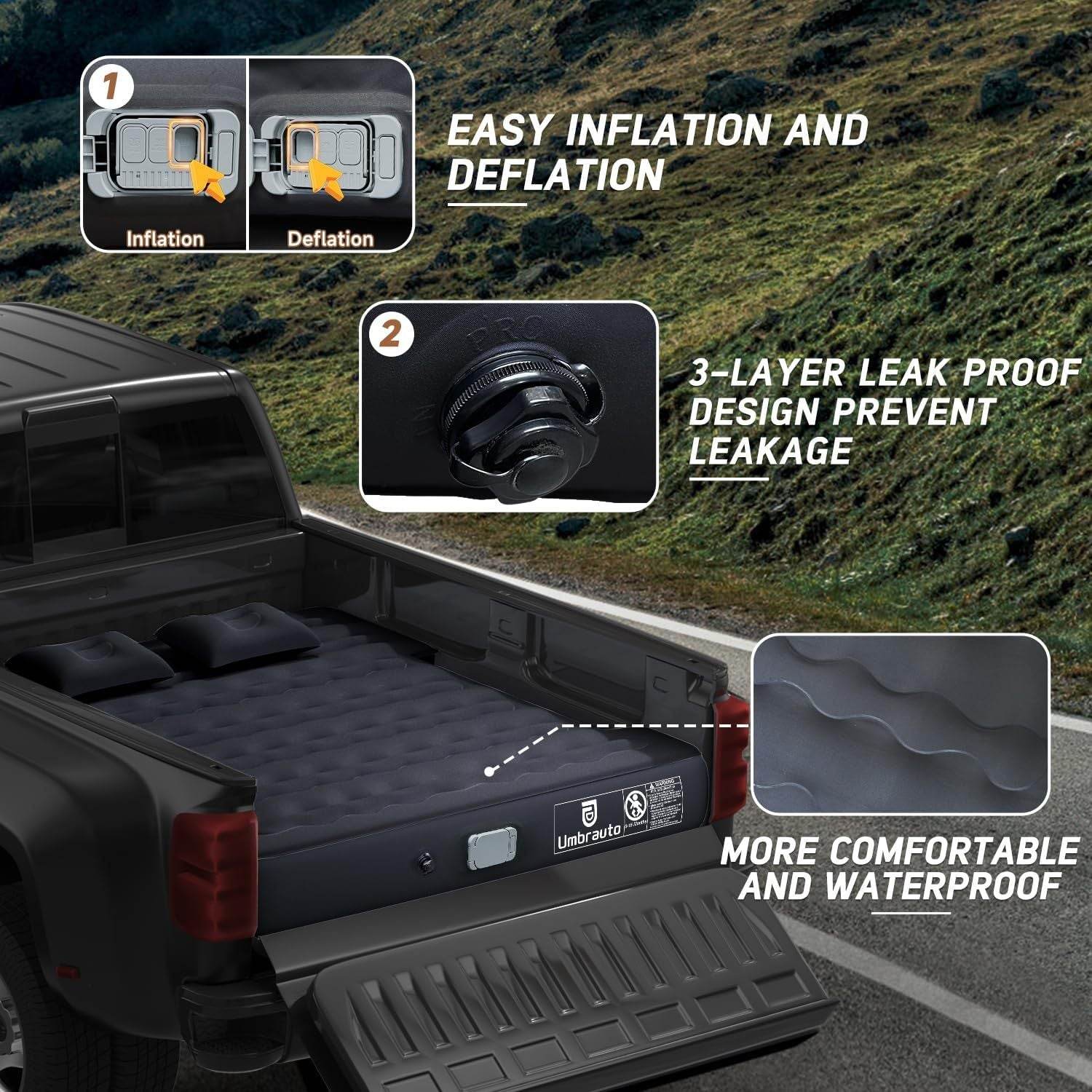 Inflatable Truck Bed Outdoor Camping Air Mattress 6.0-6.5ft - www.Shopthatapp.com