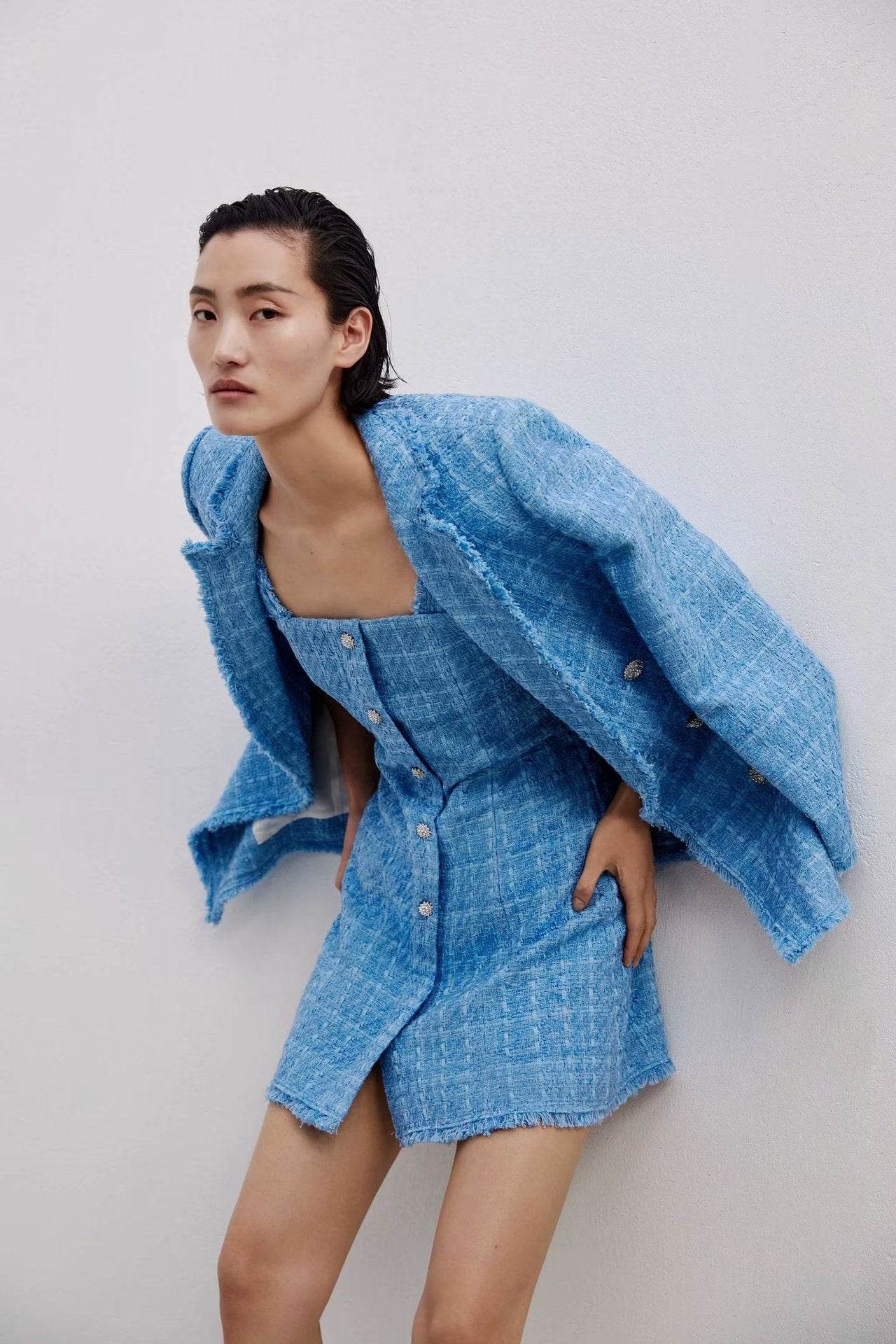 Retro loose suit tweed women's blazer jacket casual women streetwear - www.Shopthatapp.com