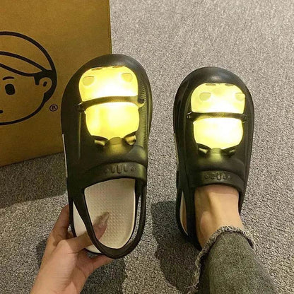 2025 Cute Slipper With Panda Lamp Summer Croc Sandals Femme Light Funny Woman Casual Home Slippers Shoes - www.Shopthatapp.com