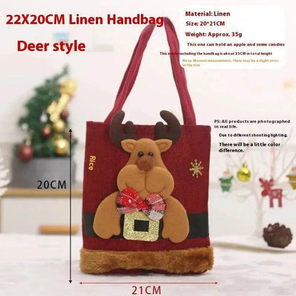 Christmas Candy Gift Tote Bag For Kids Funny Creative Santa Claus Elk Snowman Bear Handbag Small Christmas Tree Decoration Bags - www.Shopthatapp.com